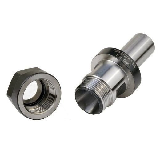 3pcs C3/4-ER20A-1.38L+ 1pcs R8-3/4-M12 STEEL COLLET CHUCK SEST TTS TOOL HOLDER