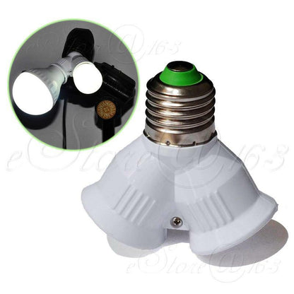ya 14 2x 1To2 E27 LED Lamp Bulb Splitter Screw Holder Light Base Adapter Y Converter