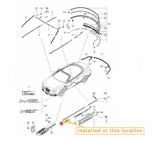 ya 7 6.10.3 Suitable for for Bentley GT right front fender molding OE 3W8853518Q