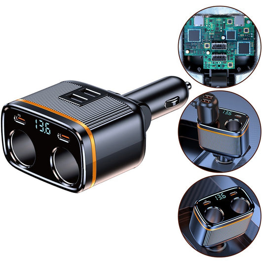 ya 1 7.7 Car for Charger Plug Dual USB Ports Type-C 145W PD Fast Charging Adapter For Phone