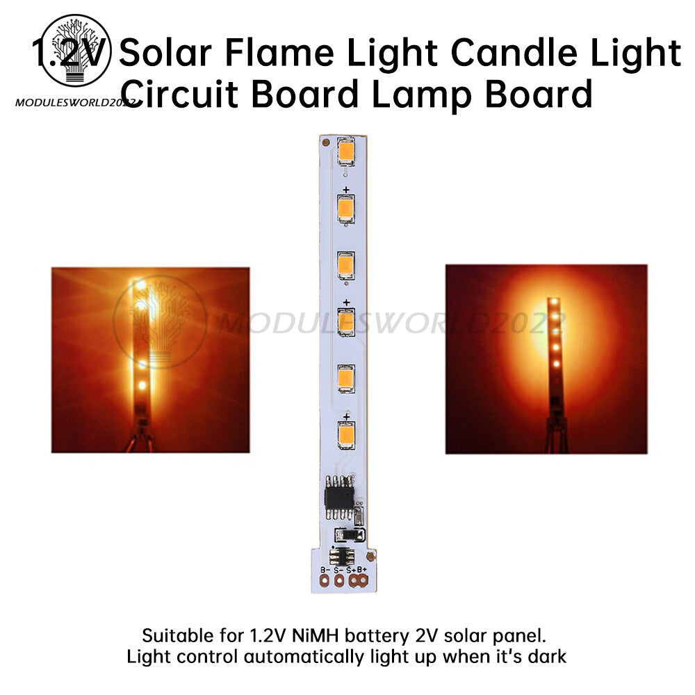 ya 14 10PCS 12LED 1.2V Solar Flame Light Control Board Solar Candle Lamp Circuit Board