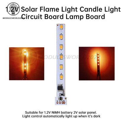ya 14 10PCS 12LED 1.2V Solar Flame Light Control Board Solar Candle Lamp Circuit Board