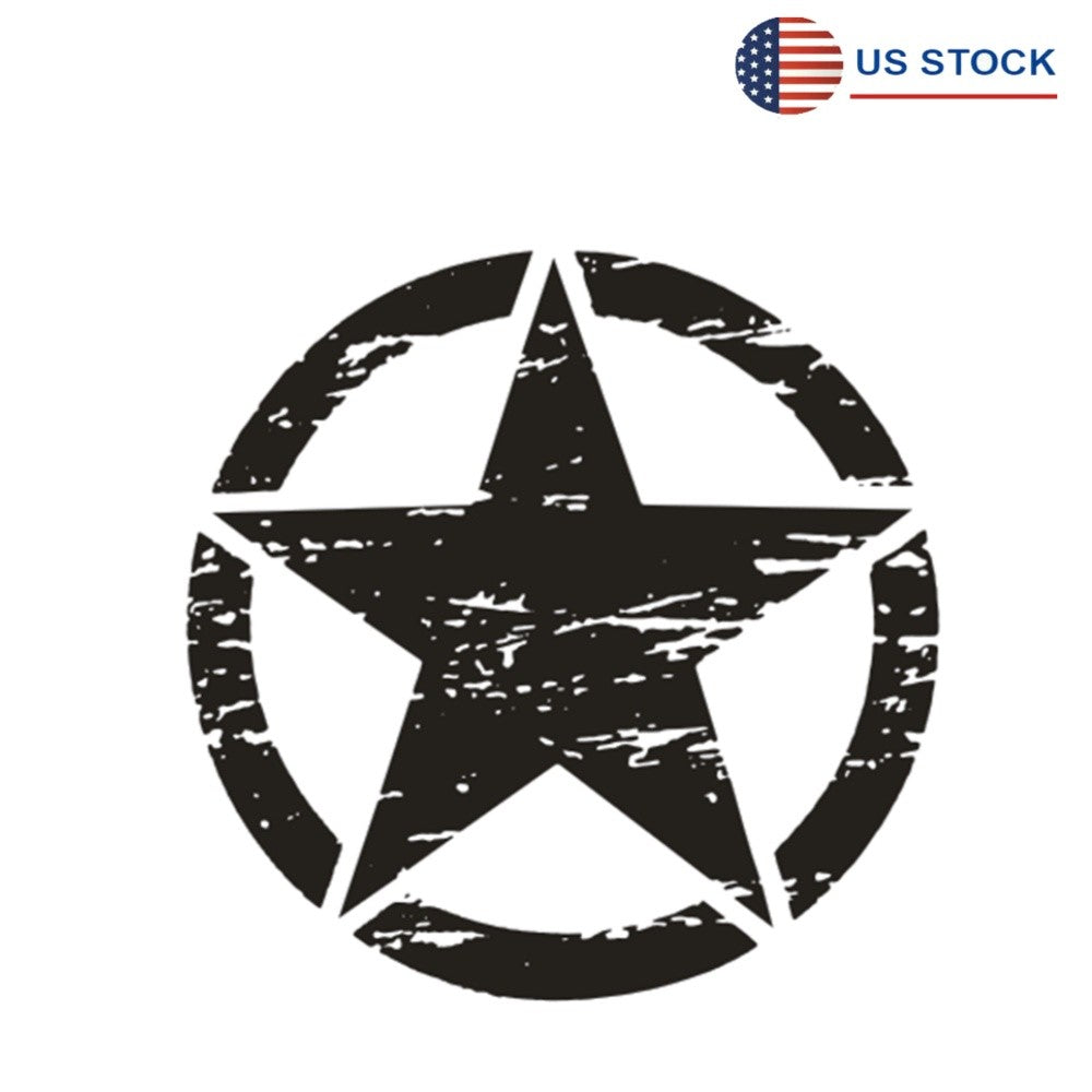 ya 1 7.8 Sticker Matt Distressed Army Military Star Hood Decal for Jeep for Wrangler etc