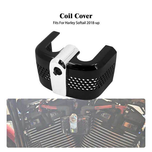 ya 2 6.27 Black ABS Ignition Coil Cover for Harley Softail Breakout Street Fat Bob 18-2024