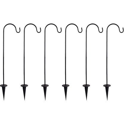 ya 14 6 Pcs Shepherd Hooks Iron Garden Stakes Outdoor Hooks for Hanging Solar Lights