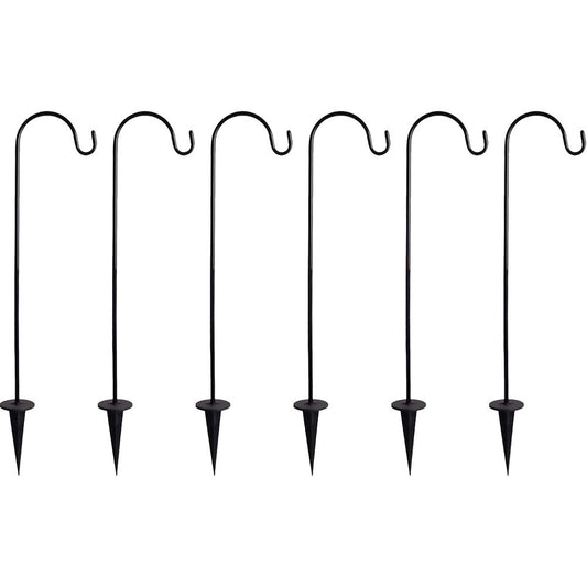 ya 14 6 Pcs Shepherd Hooks Iron Garden Stakes Outdoor Hooks for Hanging Solar Lights