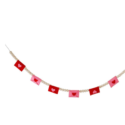 ya 25 Felt Envelope Wood Bead Garland Sweet for Party Engagement Party Supplies
