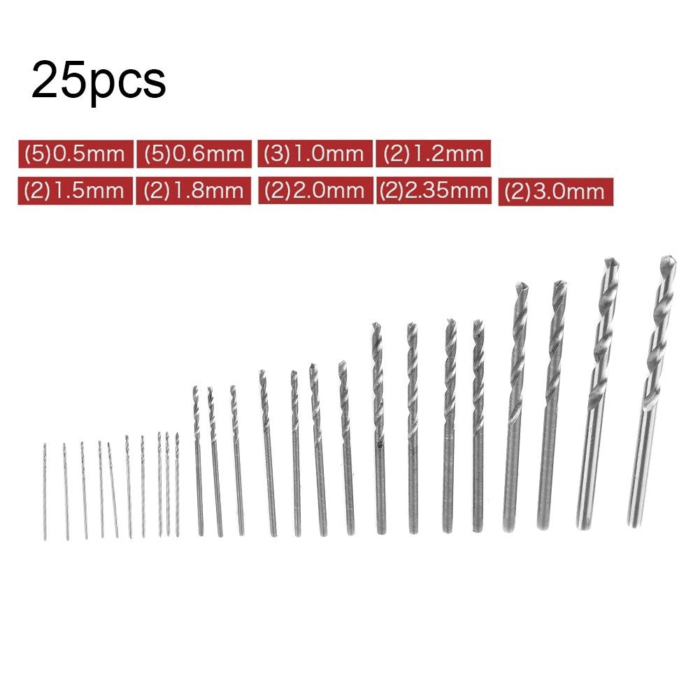 ya 25 Multi purpose Mini Spiral Drill Bit Set 25 Pcs for Crafts Jewelry Making