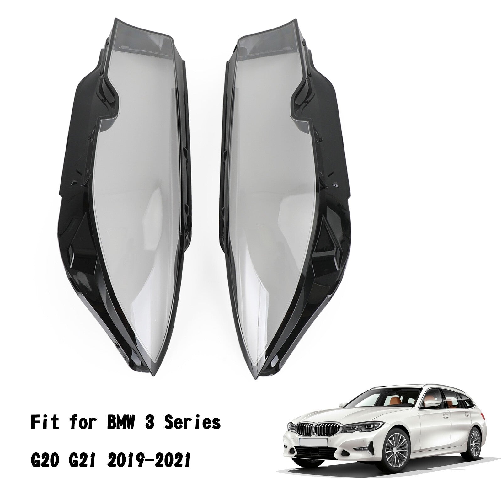 ya 1 8.5.2 Left +Right Headlight Lens Plastic Cover Shell For 3 G20 G21 19-21