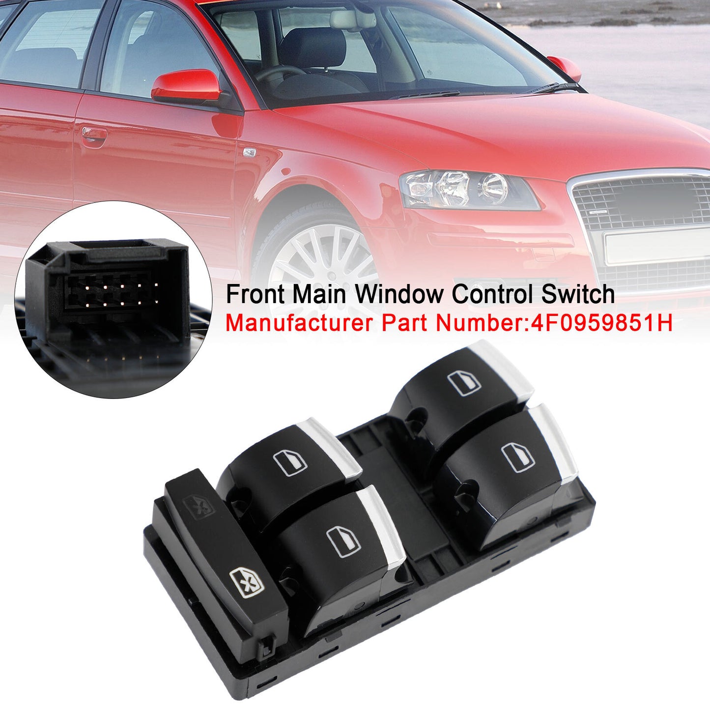 ya 1 8.5.1 4F0959851H Front Main Window Control Switch Fits for AUDI A3 8P A4 S4 Q7 B6 B7 A6