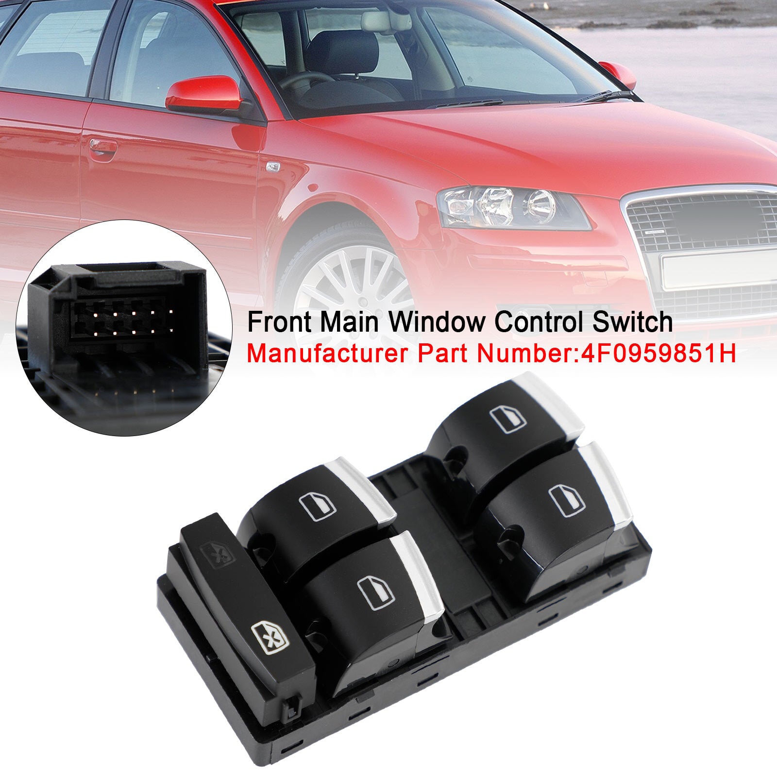 ya 1 8.5.1 4F0959851H Front Main Window Control Switch Fits for AUDI A3 8P A4 S4 Q7 B6 B7 A6