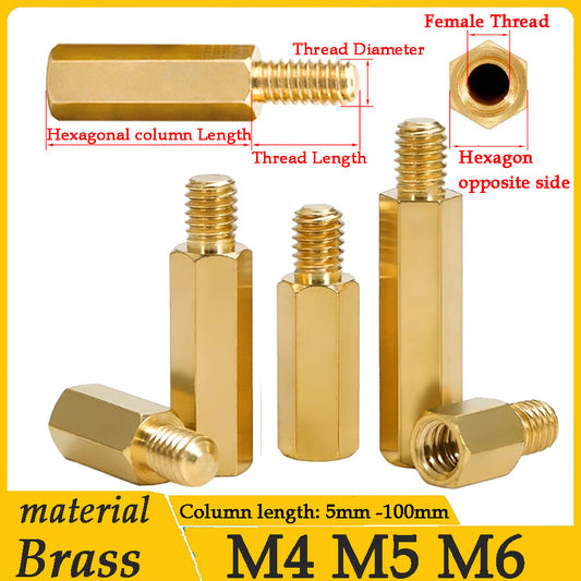M4-M6 Male to Female Brass Hex Pillar Thread Standoff Spacer 3mm-60mm for PCB PC