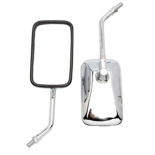 ya 4 6.21 Motorcycle Chrome Rectangular Rearview Mirror Chrome Suitable for Street Bikes Choppers