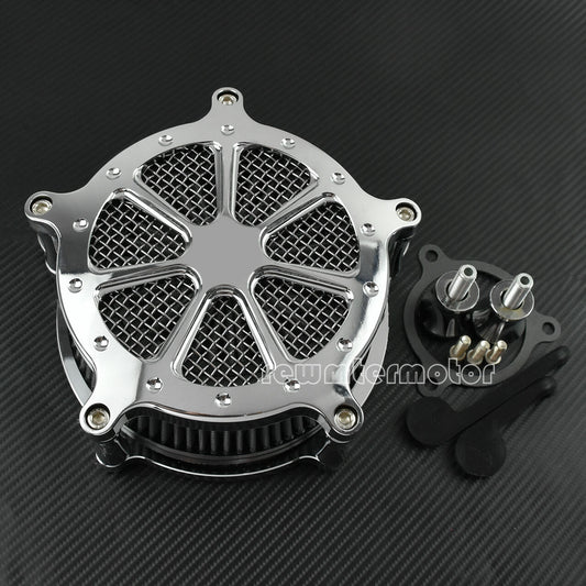 ya 8 5.26 Chrome Air Cleaner Gray Intake Air Filter Fit for Harley Touring Trike 2017-2025
