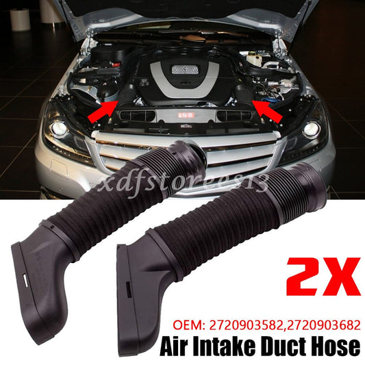 ya 6 6.12 Pair Air Intake Inlet Duct Hose for Mercedes-Benz W204 W212 C300 C350 Left&Right