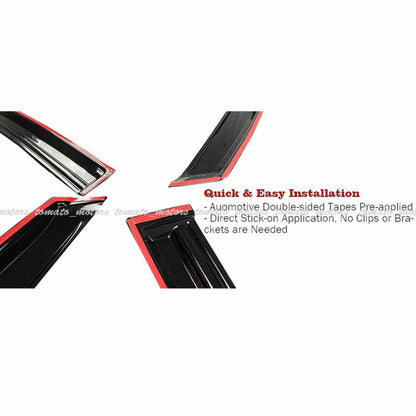 ya 10 10.28 4PCS For 08-16 Venza JDM Mugen Style Window Visors Rain Guards Deflectors n