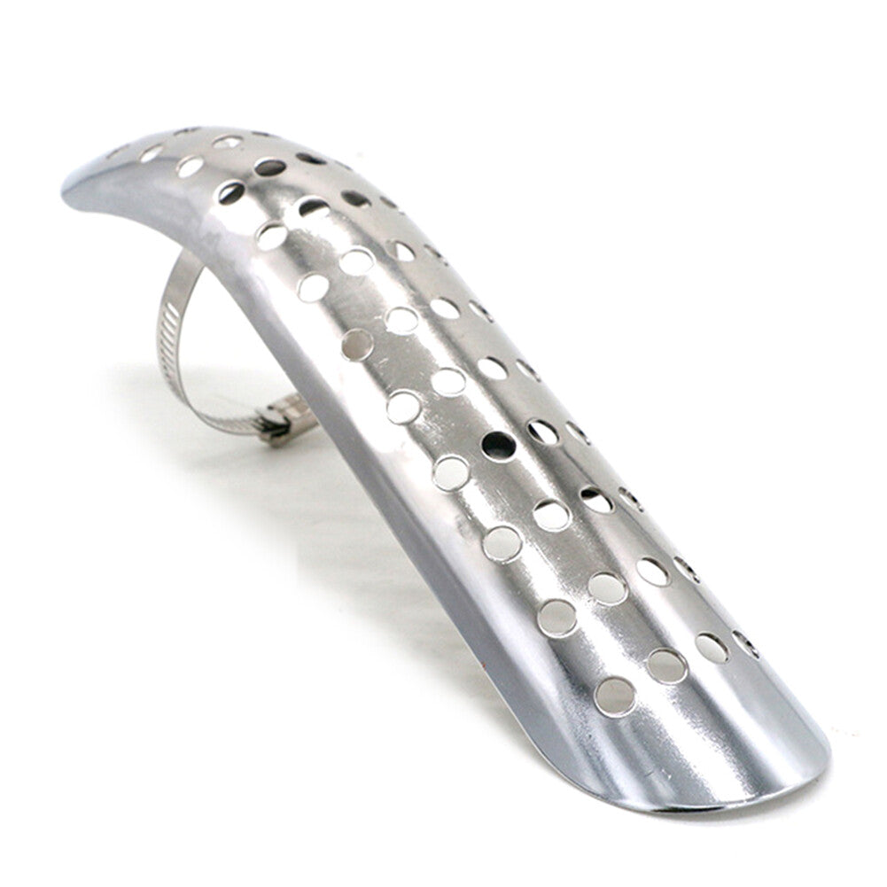 ya 5 8.7 Universal Silver Motorcycle Muffler Pipe Heat Shield Cover Heel Guard