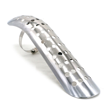 ya 5 8.7 Universal Silver Motorcycle Muffler Pipe Heat Shield Cover Heel Guard
