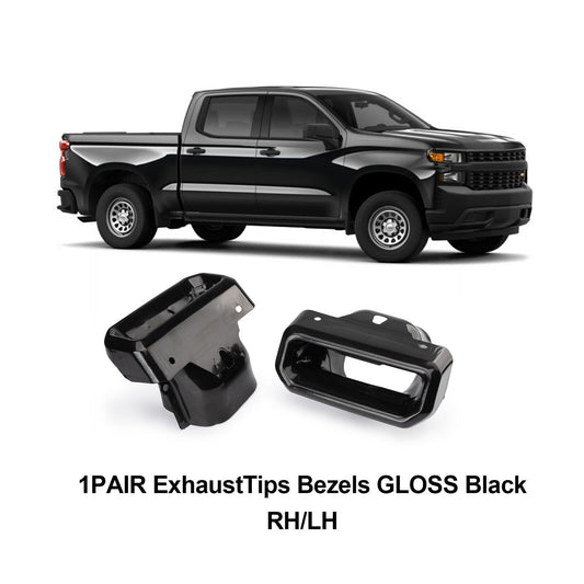 ya 4 6.17.2 Tips Bezels Black 84434641 for Chevy for Silverado for GMC Sierra 19-24 84434642