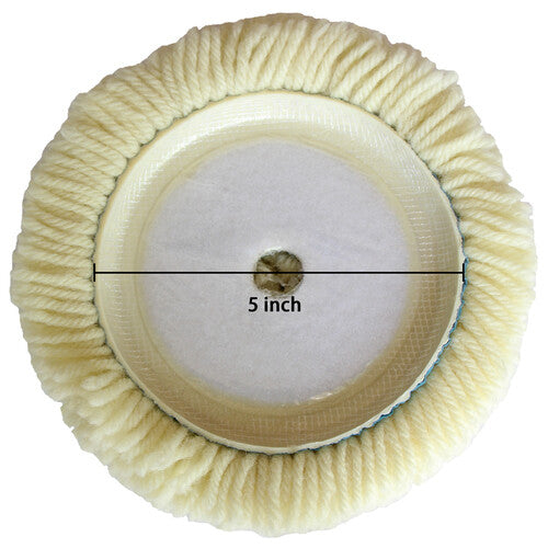 ya 12 5.22.2 5 Inch Hook and Loop Natural Wool Soft Polishing Pad Polishing Wool Buffer 