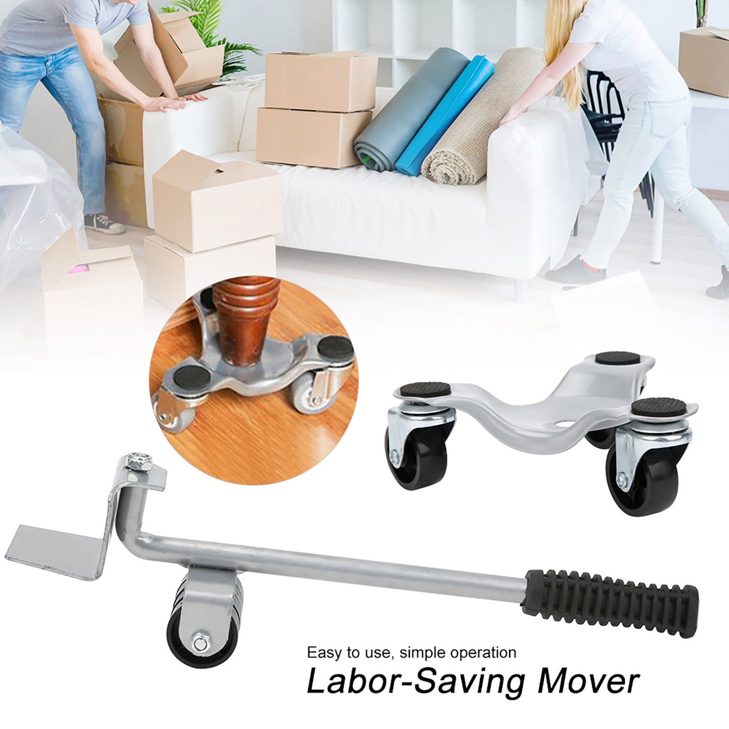 ya 26 Furniture Transport Set Silver Lifter Moving Plate For Heavy Objects ing