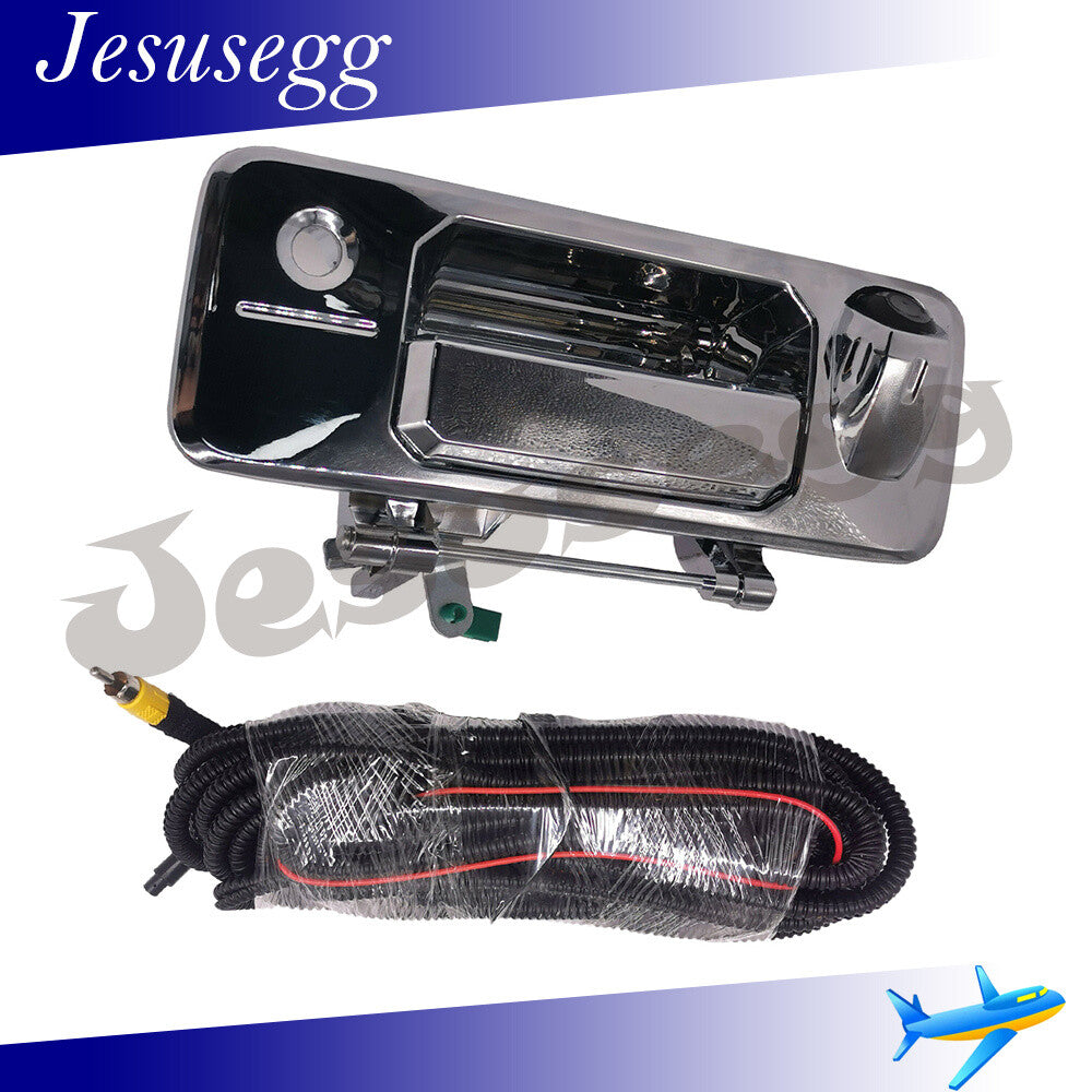 ya 9 6.5 Chrome Tailgate Handle w/Camera & Keyhole for Toyota Tundra 2014-21 Tacoma 16-21