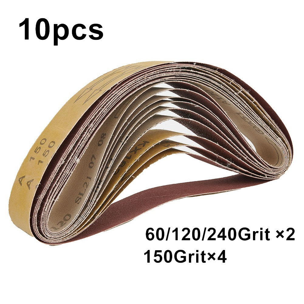 ya 14 10pcs 60/120/150/240 Grit 40x680mm Sanding Belt For Metal Wood Grinding Sander