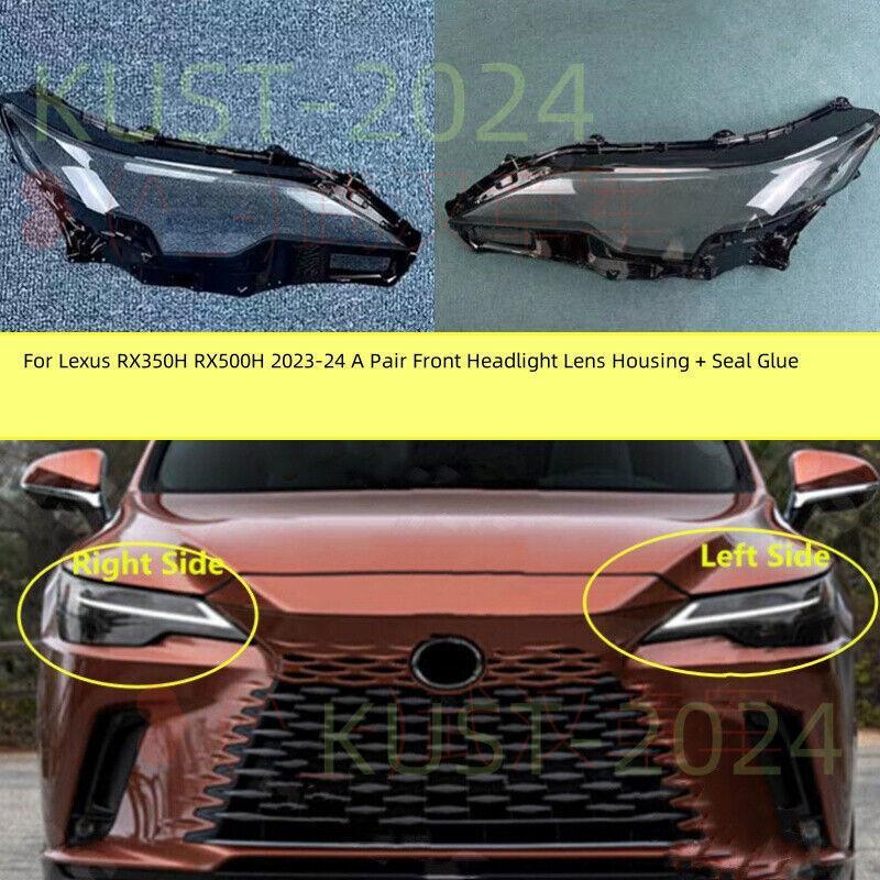 ya 13 5.27.2 for Lexus RX350H RX500H 23-24 A Pair Front Headlight Lens Housing + Seal Glue