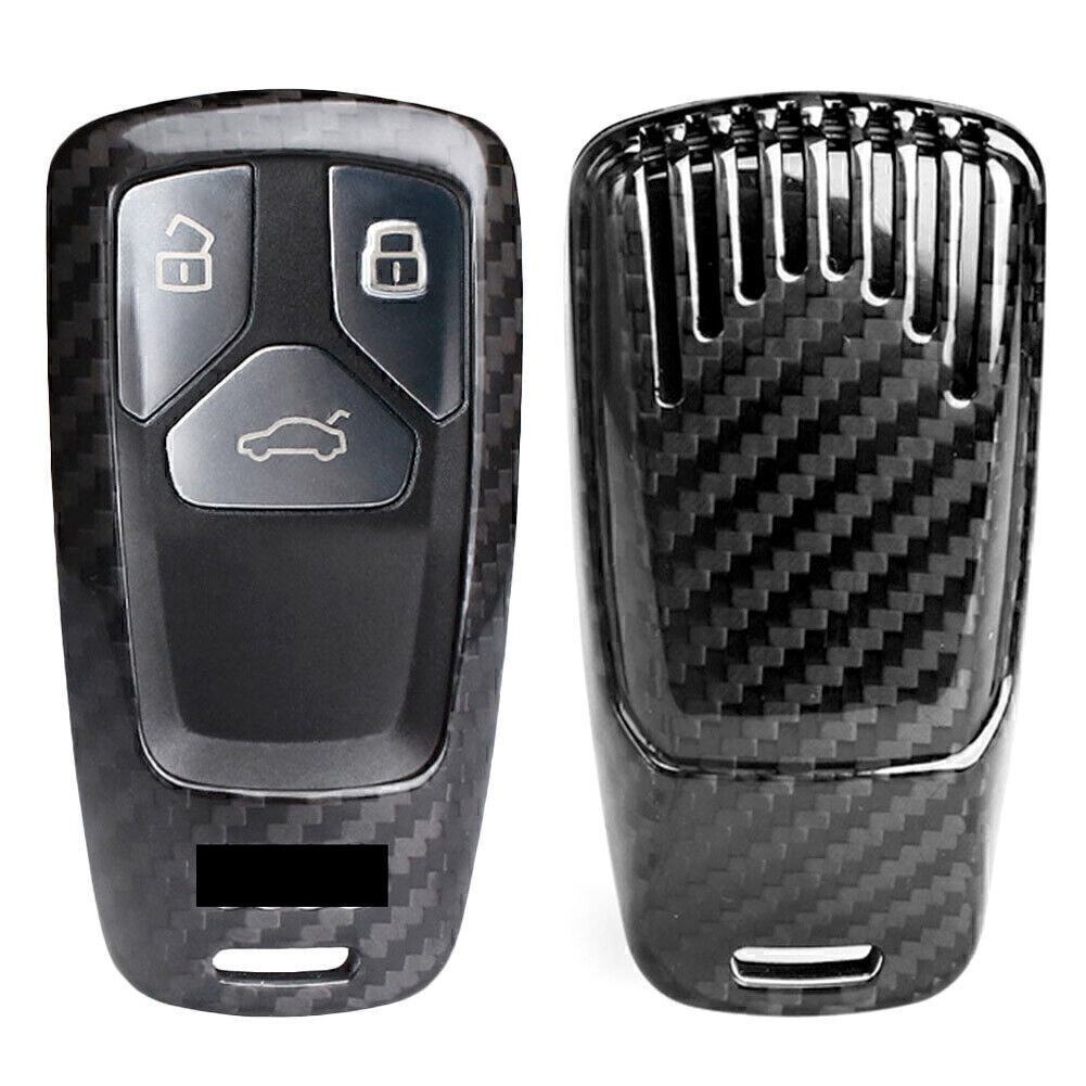 ya 10 5.28 for Audi A4 A5 TT Q7 2016-2018 Black Carbon Fiber Remote Key Case Shell Cover