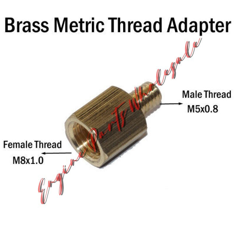ya 16 Metric Thread Female M8 M8x1.0 to Male M5 M5x0.8 Adapter Straight Pipe Fitting
