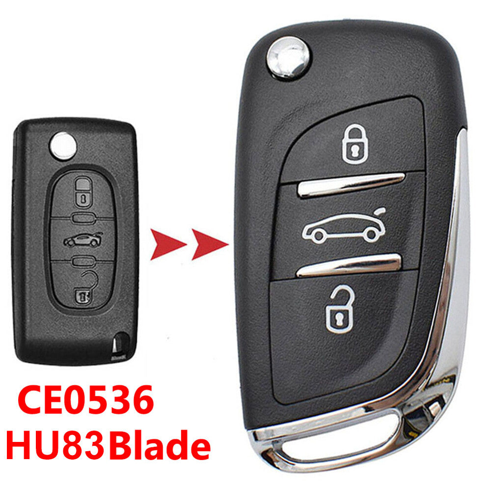 ya 5 8.7 Flip Car Key Fob Remote Case Shell 3 Button for Peugeot 207 307 308 407 3008 807
