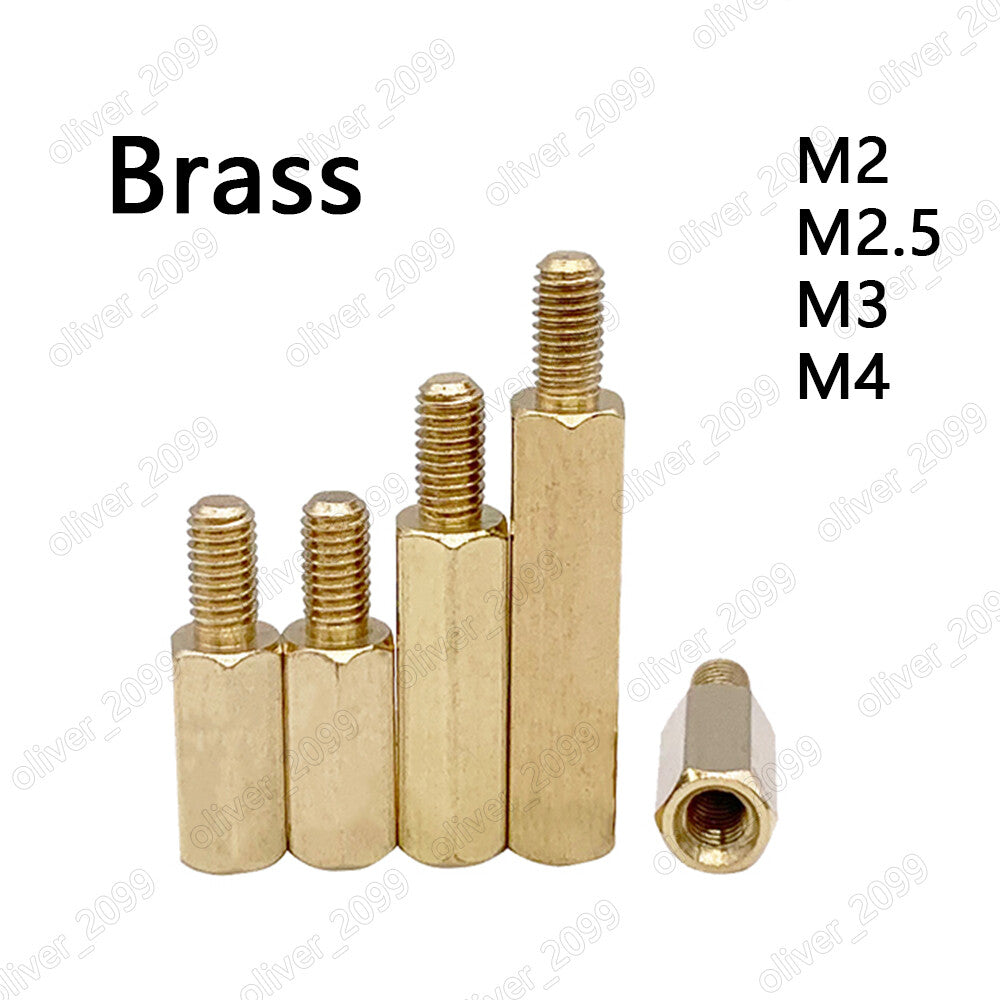 M2 M2.5 M3 M4 Male-Female Brass Hex Column Standoff Support Spacer Pillar