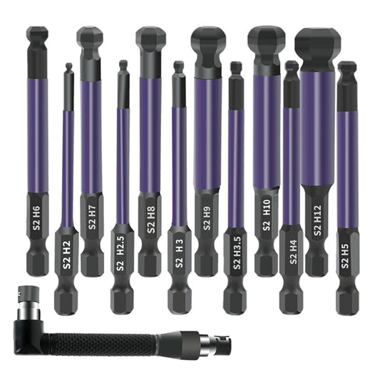 ya 26 13Pcs Ball End Hex End Set 2/2.5/3/3.5/4/5/6/7/8/9/10/12mm Screw Driver Bit Set
