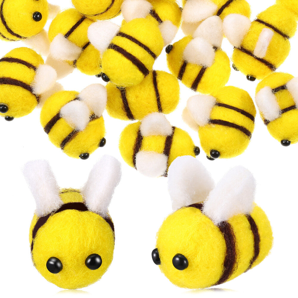 ya 25 24 Pcs Wool Felt Bee Cute Bees for Crafts Baby Cloth Crafting Decoration