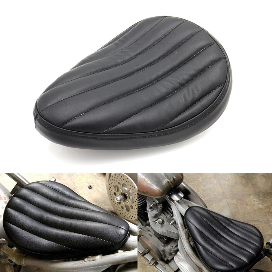 ya 5 8.7 Black Tuk & Roll PU Leather Contoured Solo for Seat for Harley Chopper Bobber Custom