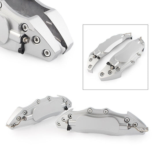ya 10 5.28 2x Car 3D Metal Brake Caliper Covers Universal Front & Rear Large Silver