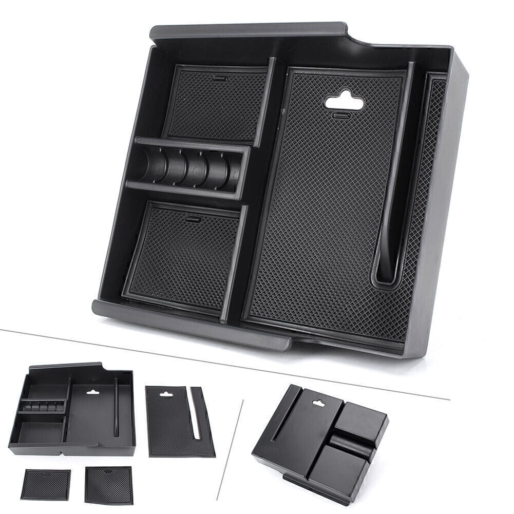 ya 5 8.7 1x Car Armrest Storage Box Holder for Toyota Alphard 2015 2016 2017 Black