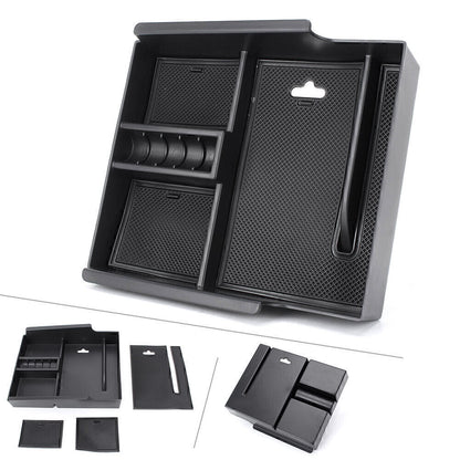 ya 5 8.7 1x Car Armrest Storage Box Holder for Toyota Alphard 2015 2016 2017 Black