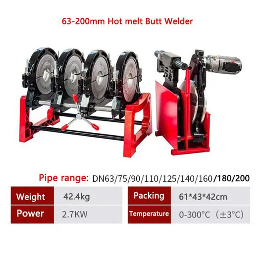 ya 26 63-200 Four-ring Manual Butt Jointing Machine Heat Fuser Pipe Welding Machine