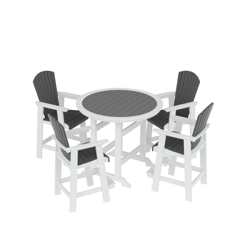 ya 28 For Patio Outdoor White 5 Piece Bar Table Chair Sets Tall Adirondack Chairs