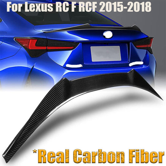 ya 10 10.28 Rear Trunk Spoiler High kick Wing Lip REAL CARBON for Lexus RC F RCF 2015-2