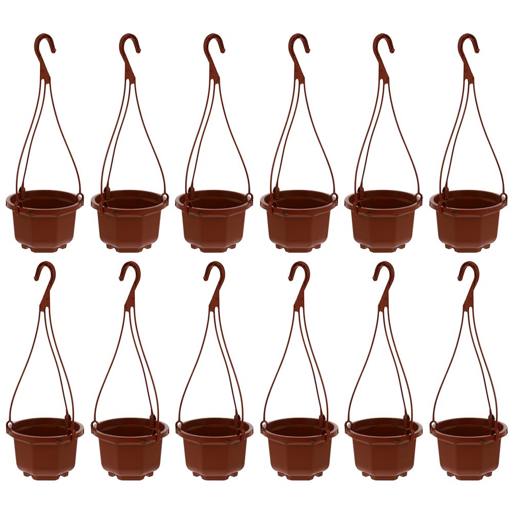 ya 14 12 Sets Hanging Flower Pots Plastic Planters for Indoor Outdoor Gardening