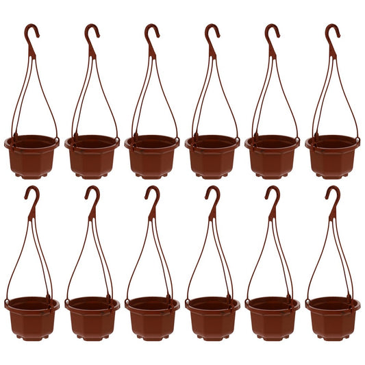 ya 14 12 Sets Hanging Flower Pots Plastic Planters for Indoor Outdoor Gardening