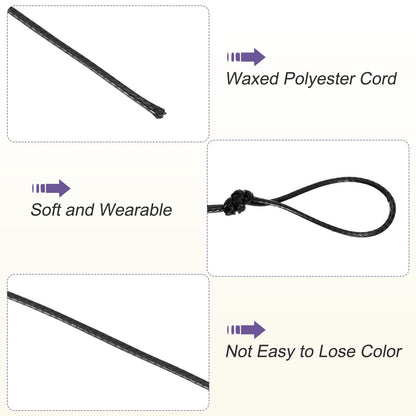 ya 5 8.7 Black 1mm Waxed Cord 11 Yard Wax Bead Thread String for Jewelry Make