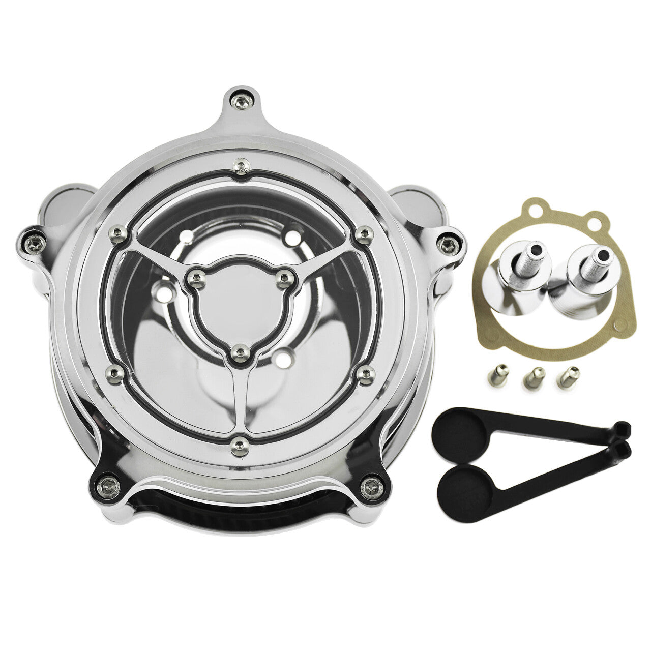 ya 8 5.26 Clarity Chrome Air Cleaner Filter for Harley Softail Breakout Fat Boy 2000-2015