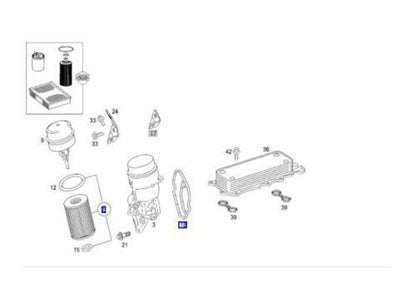 ya 5 8.7 Filter and oil filter housing gasket for Mercedes Sprinter W164 W251 GL350