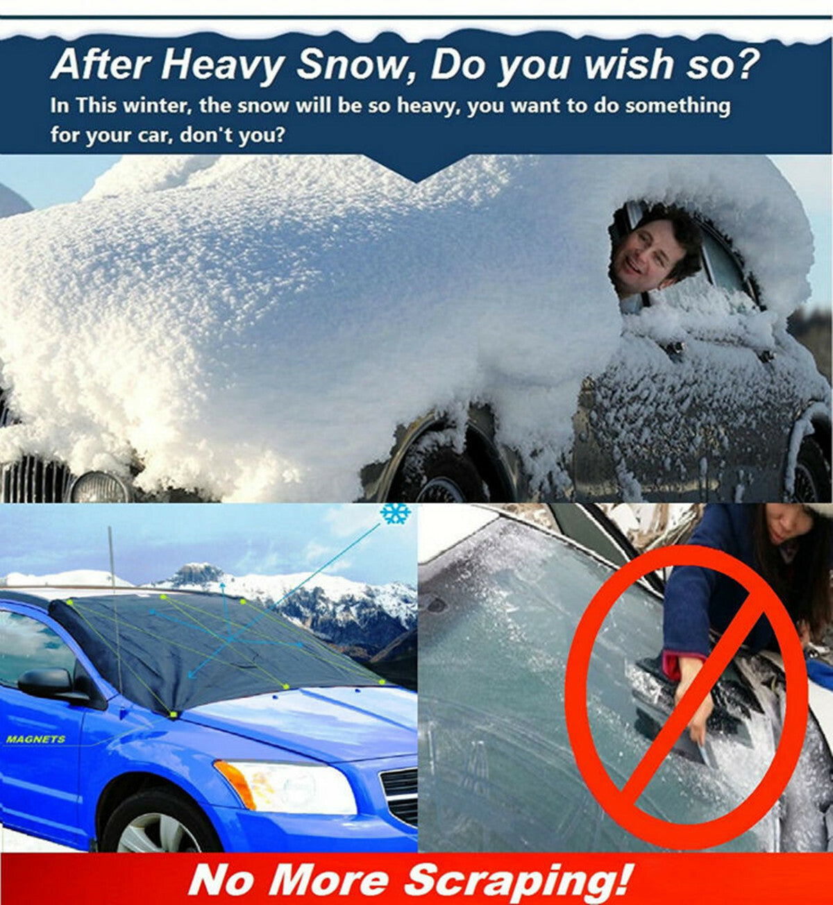 ya 5 8.7 Car Front Windshield Cover Snow Ice Frost Sun Shade Protector Tarp For Winter