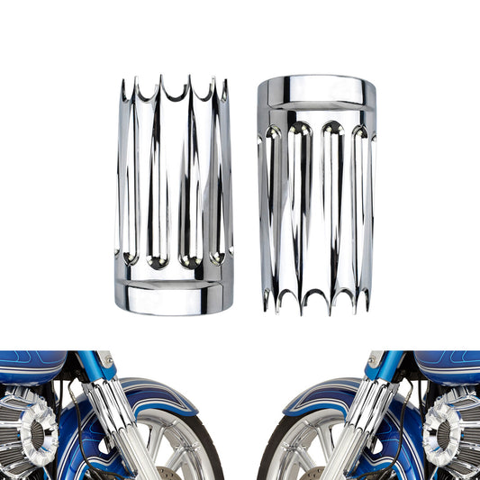 ya 3 6.23 Chrome CNC Slider Fork Cover Fit for Harley Touring Electra Road Glide 1984-2023