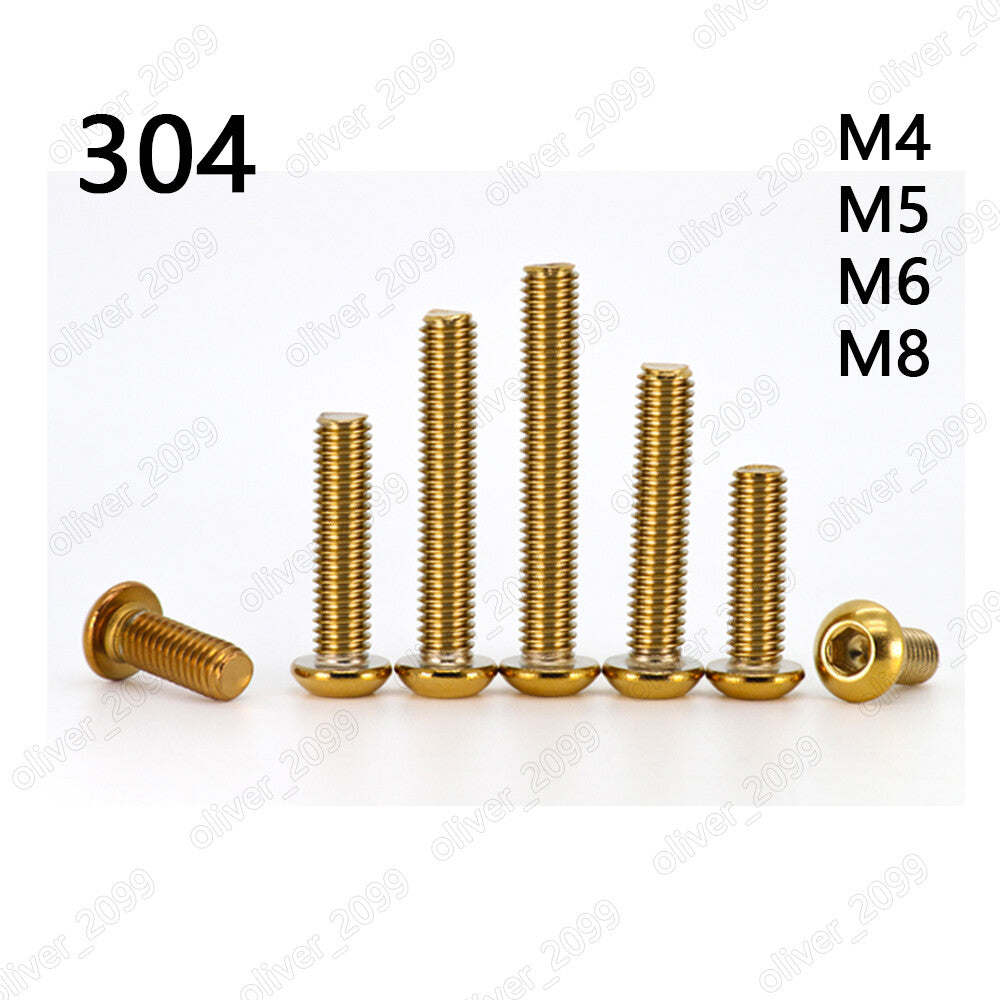 304SS Hex Socket Button Head Screws Vacuum Plate Titanium Motorcycle Refitting