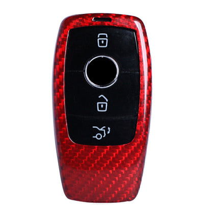 ya 5 8.7 Car Remote Key Case Fob Shell Cover fit for for benz E-Class W213 17 18 Red Carbon Fiber